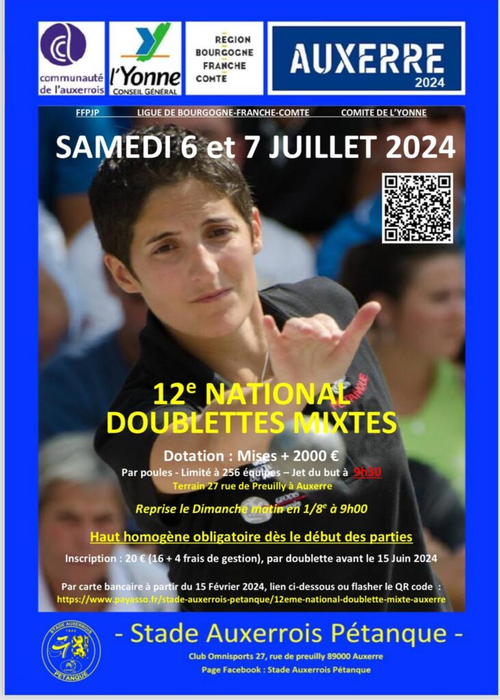 Concours de pétanque en Doublette Mixte - National TOP 300 - Auxerre