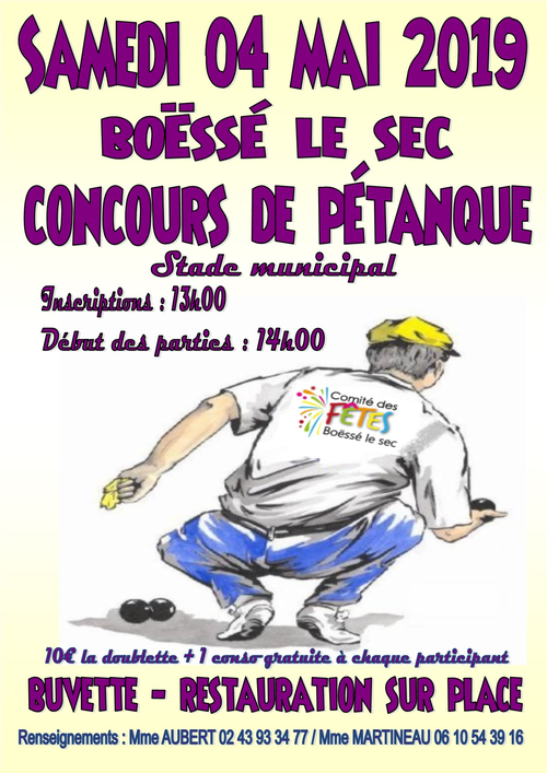 Concours de pétanque en Doublette - Boëssé-le-Sec