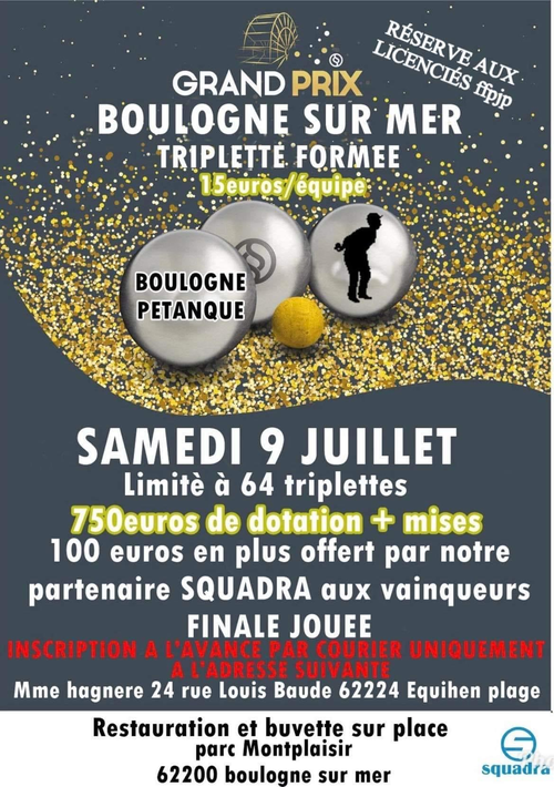 Concours de pétanque en Triplette - Départemental - Boulogne-sur-Mer