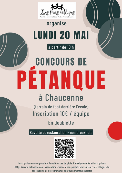 Concours de pétanque en Doublette - Chaucenne