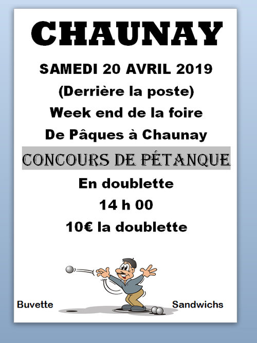 Concours de pétanque en Doublette - Chaunay