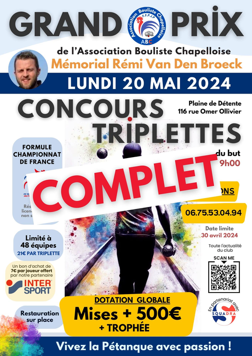 Concours de pétanque en Triplette - Grand Prix - La Chapelle-d'Armentières
