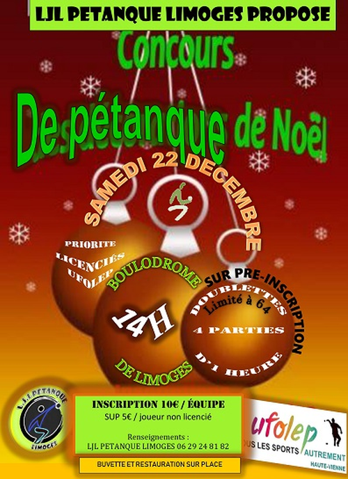 Concours de pétanque en Doublette - Départemental - Limoges
