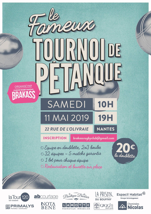 Concours de pétanque en Doublette - Nantes