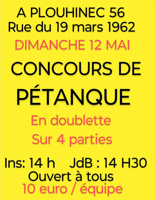 Concours de pétanque en Doublette - Plouhinec