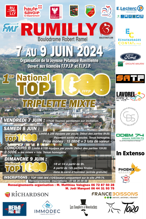 Concours de pétanque en Triplette Mixte - National TOP 1000 - Rumilly