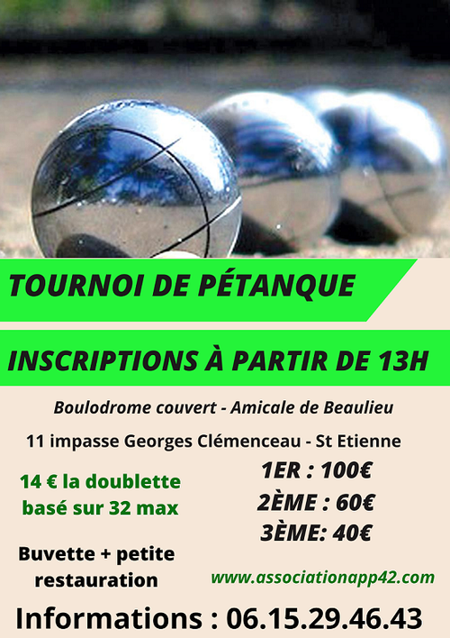 Concours de pétanque en Doublette - Saint-Étienne