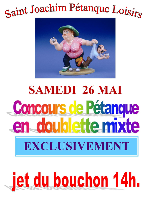 Concours de pétanque en Doublette Mixte - Saint-Joachim