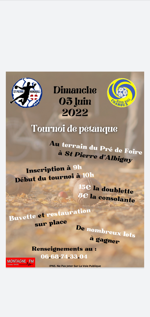 Concours de pétanque en Doublette - Saint-Pierre-d'Albigny