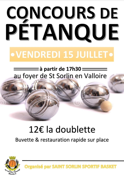 Concours de pétanque en Doublette - Saint-Sorlin-en-Valloire