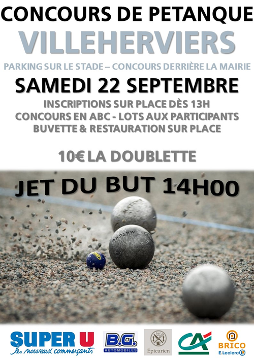Concours de pétanque en Doublette - Villeherviers