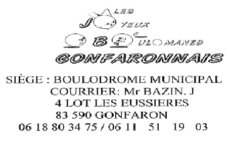 Logo du club de pétanque joyeux boulomanes gonfaronnais - club à Gonfaron - 83590