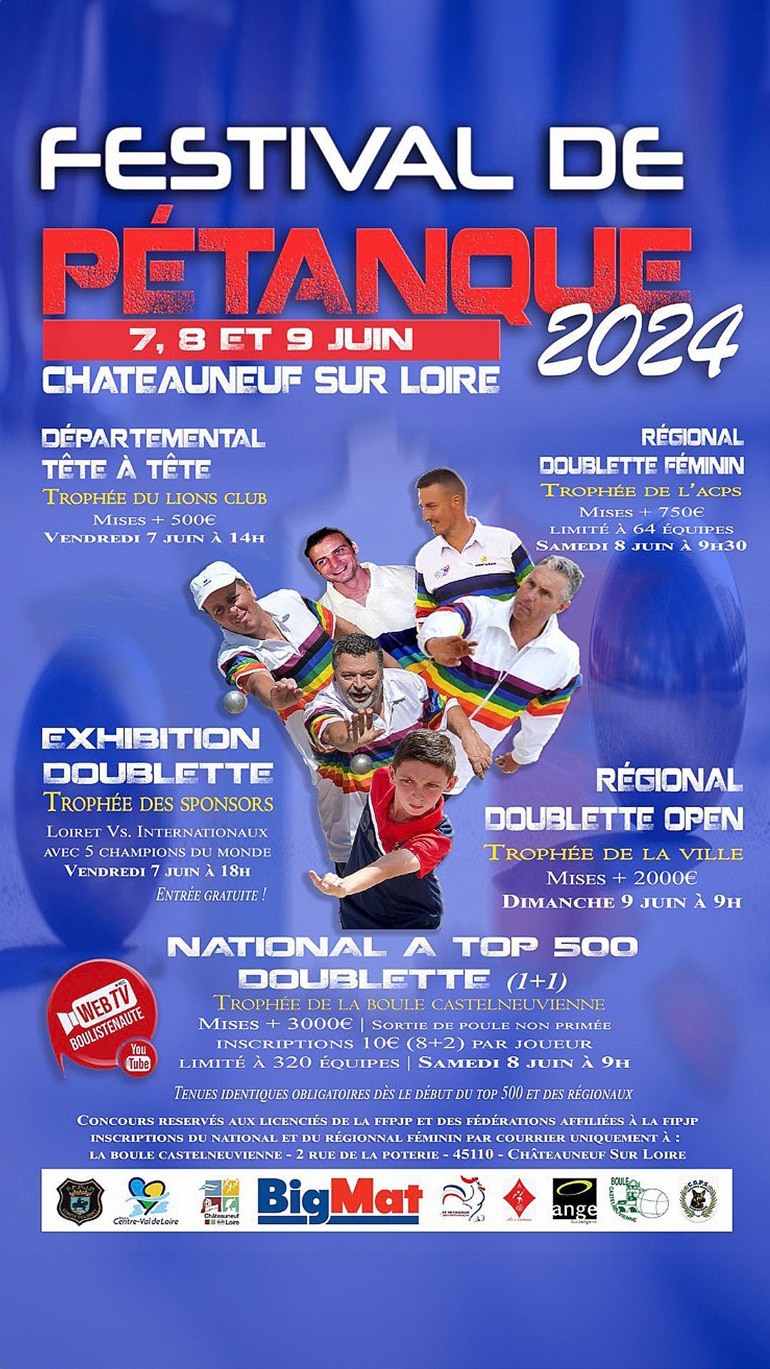 Concours en Doublette le 8 juin 2024 - Châteauneuf-sur-Loire - 45110