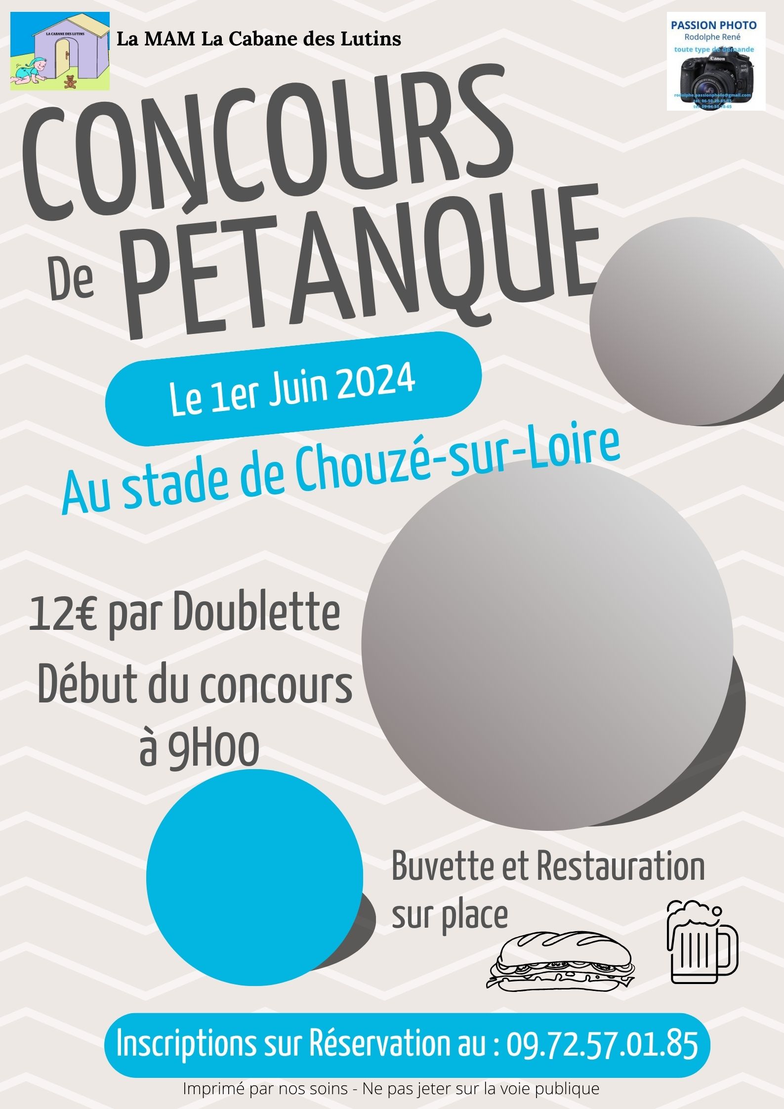 Concours en Doublette le 1 juin 2024 - Chouzé-sur-Loire - 37140