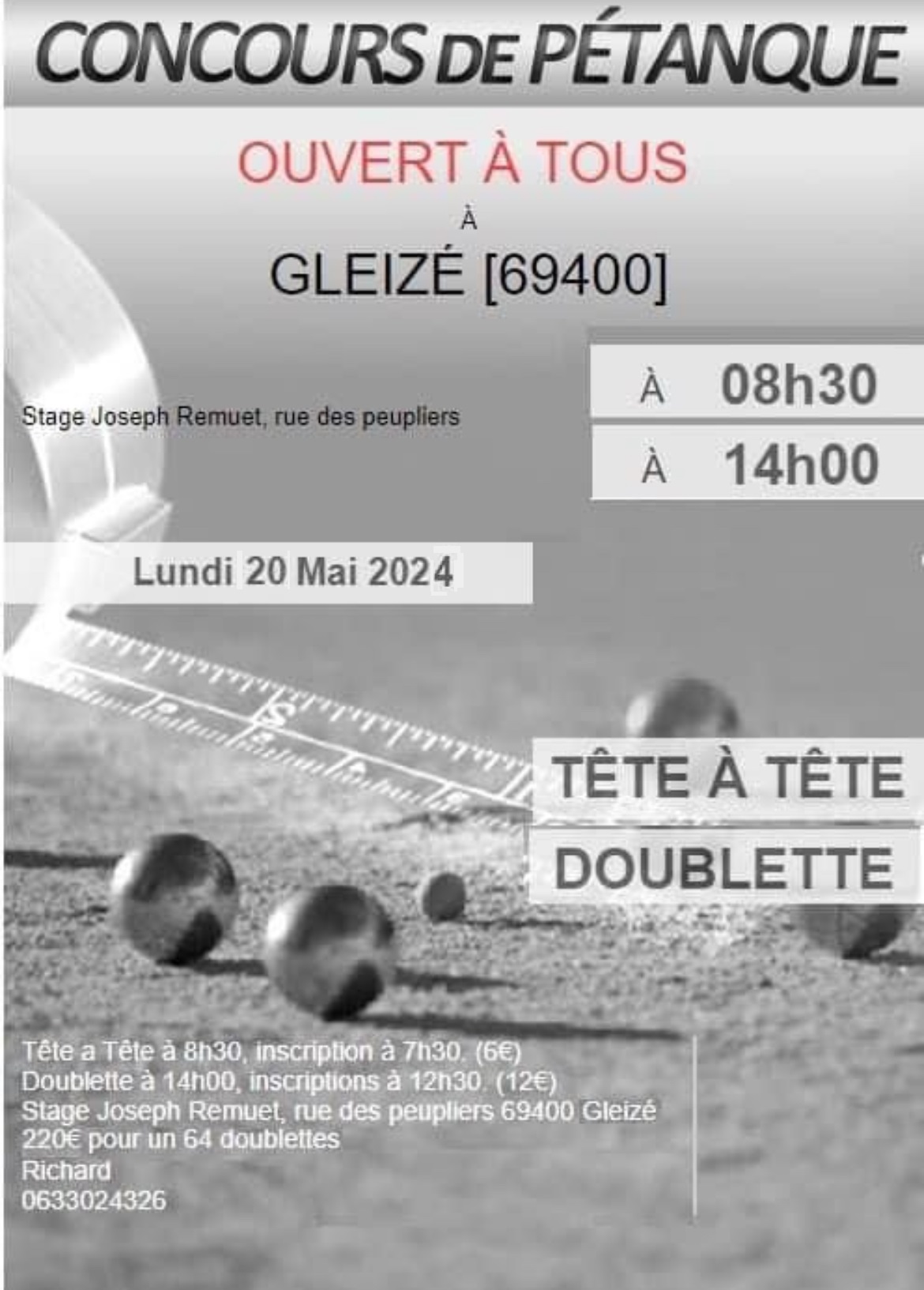 Concours en Tête à tête le 20 mai 2024 - Gleizé - 69400