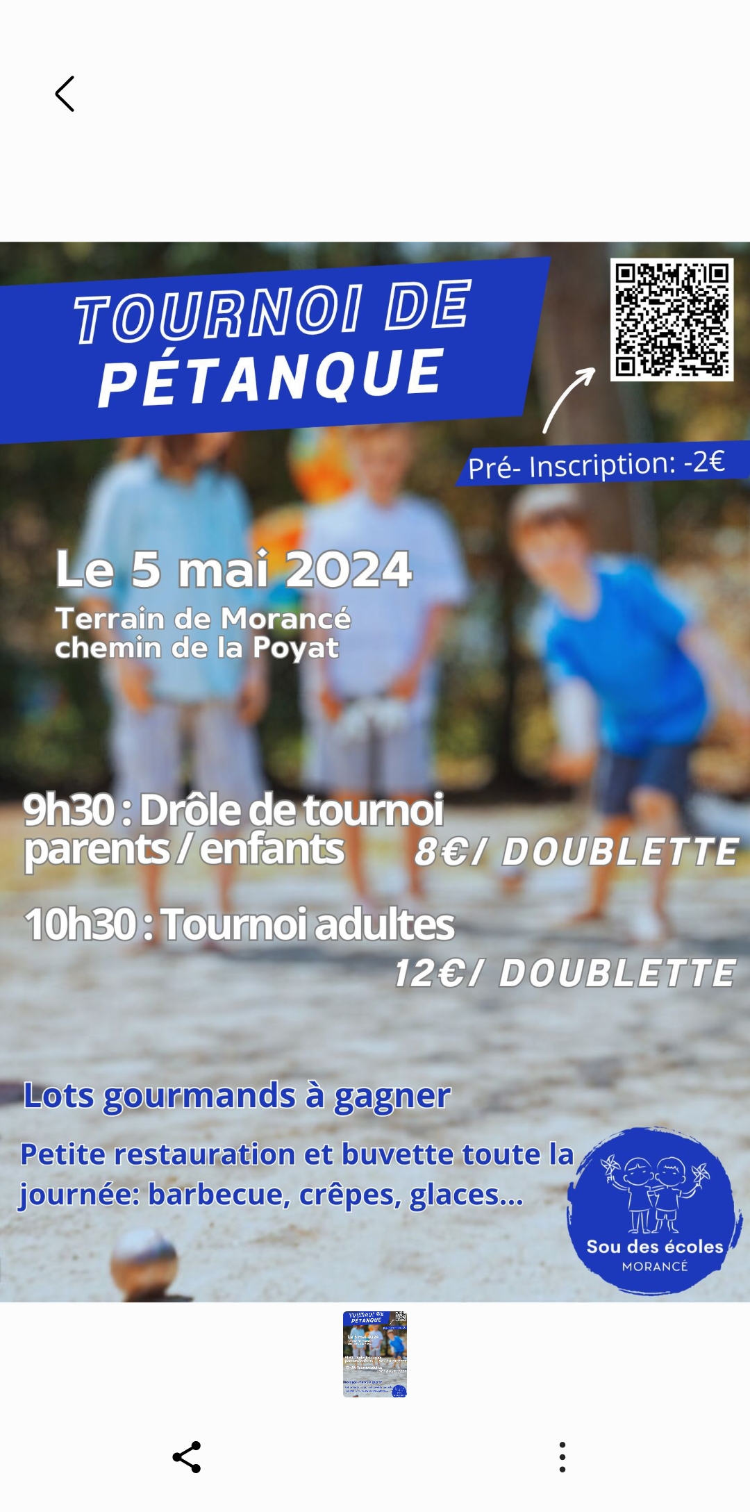 Concours en Doublette le 5 mai 2024 - Morancé - 69480