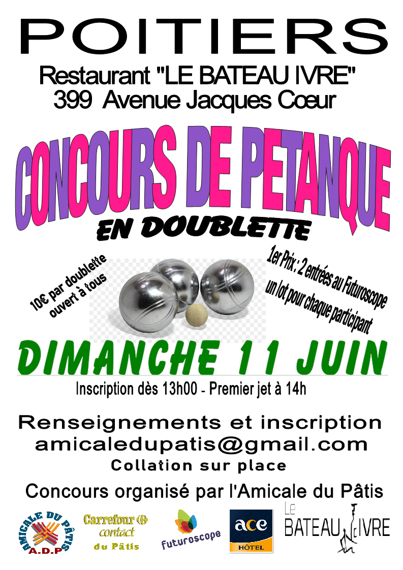 Concours De Pétanque Ouvert à Tous En Lot et garonne Comité de pétanque du département Vienne - 86