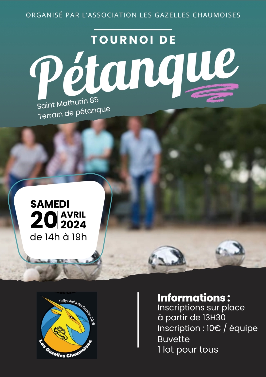 Concours en Doublette le 20 avril 2024 - Saint-Mathurin - 85150