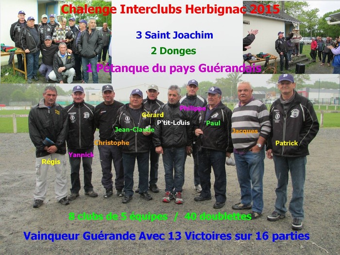 Challenge Interclub à Herbignac - Résultat du club de pétanque Pétanque du Pays Guérandais