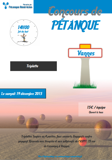 Affiche de concours de pétanque