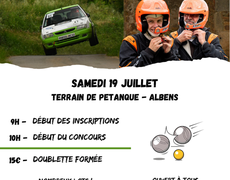 Concours en Doublette le 19 juillet 2025 - Albens - 73410