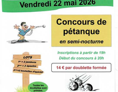 Concours en Doublette le 22 mai 2026 - Ambierle - 42820