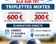 Concours en Triplette Mixte le 31 octobre 2026 - AMICALE PETANQUE ILLOISE
