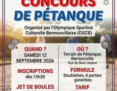 Concours en Doublette le 12 septembre 2026 - Bermonville - 76640