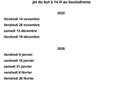 Concours en Triplette le 16 janvier 2026 - Betton - 35830