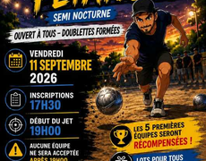 Concours en Doublette le 11 septembre 2026 - Bolbec - 76210