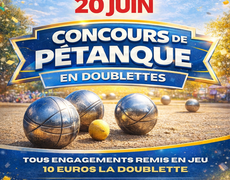 Concours en Doublette le 20 juin 2026 - Bouër - 72390