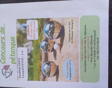 Concours en Doublette le 19 juillet 2025 - Bourgueil - 37140