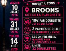 Concours en Doublette le 14 août 2026 - Broons - 22250