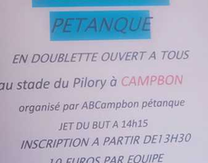 Concours en Doublette le 14 mars 2026 - Campbon - 44750