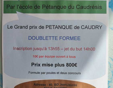 Concours en Doublette le 16 mai 2026 - Caudry - 59540