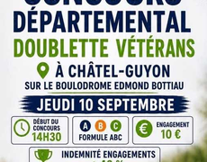 Concours en Doublette le 10 septembre 2026 - CHATEL GUYON