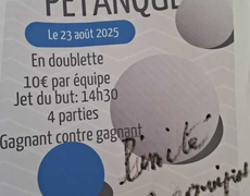 Concours en Doublette le 23 août 2025 - Clary - 59225