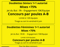 Concours en Doublette le 8 juin 2025 - Coutances - 50200