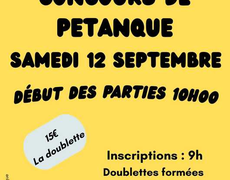 Concours en Doublette le 12 septembre 2026 - Frangy - 74270