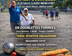Concours en Doublette le 6 juin 2026 - Givet - 08600