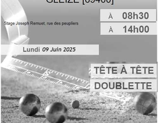 Concours en Doublette le 9 juin 2025 - Gleizé - 69400