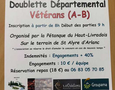 Concours en Doublette le 12 juin 2026 - HAUT LIVRADOIS