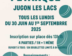 Concours en Doublette le 30 juin 2025 - Jugon-les-Lacs - 22270