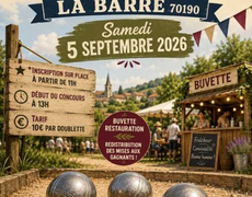 Concours en Doublette le 5 septembre 2026 - La Barre - 70190