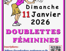 Concours en Doublette le 11 janvier 2026 - Lacroix-Barrez - 12600