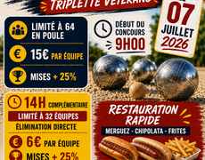 Concours en Triplette le 7 juillet 2026 - Le Pont-de-Claix - 38800