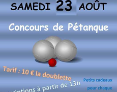 Concours en Doublette le 23 août 2025 - Les Bordes - 89500