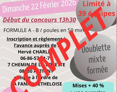 Concours en Doublette Mixte le 22 février 2026 - La Fanny Retheloise