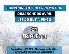 Concours en Triplette le 5 avril 2026 - LHERM