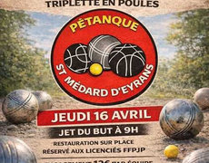 Concours en Triplette le 16 avril 2026 - petanque st medard d'eyrans
